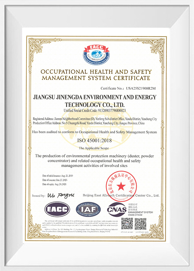 Certifikát systému managementu bezpečnosti a ochrany zdraví při práci